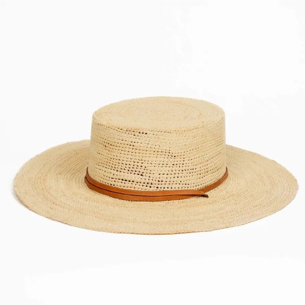Made by Minga straw Boater hat size L